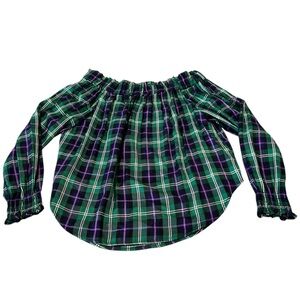 Sanctuary Plaid Off-Shoulder Top, EUC, Size-M